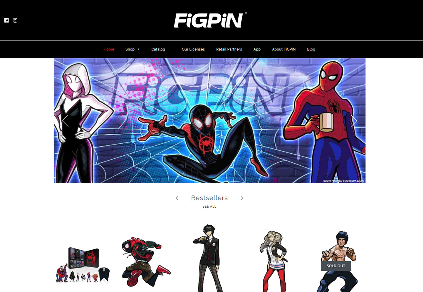 Consumer products website for FiGPiNs built on Shopify