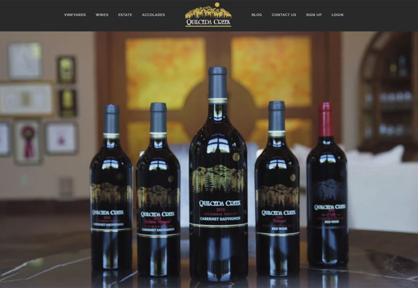 online commerce website for Quilceda Creek Winery